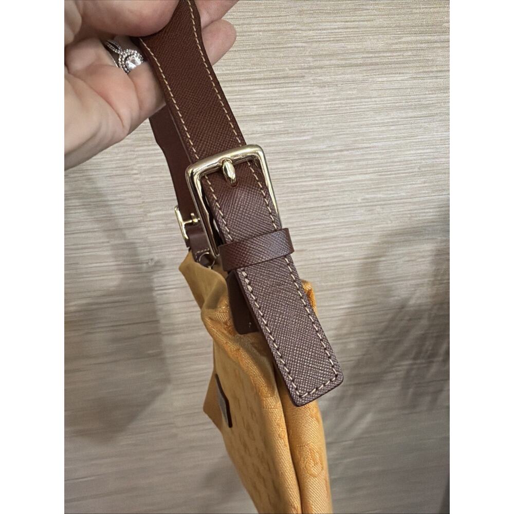 Dooney & Bourke Mustard and Brown Canvas bag - Picture 4 of 8
